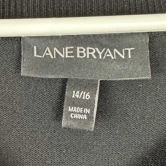 Black V Neck Sweater with Lace Sleeve Appliqué Size 14/16 - Picture 6 of 10